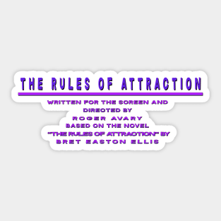 Rules of Attraction Title Card Sticker